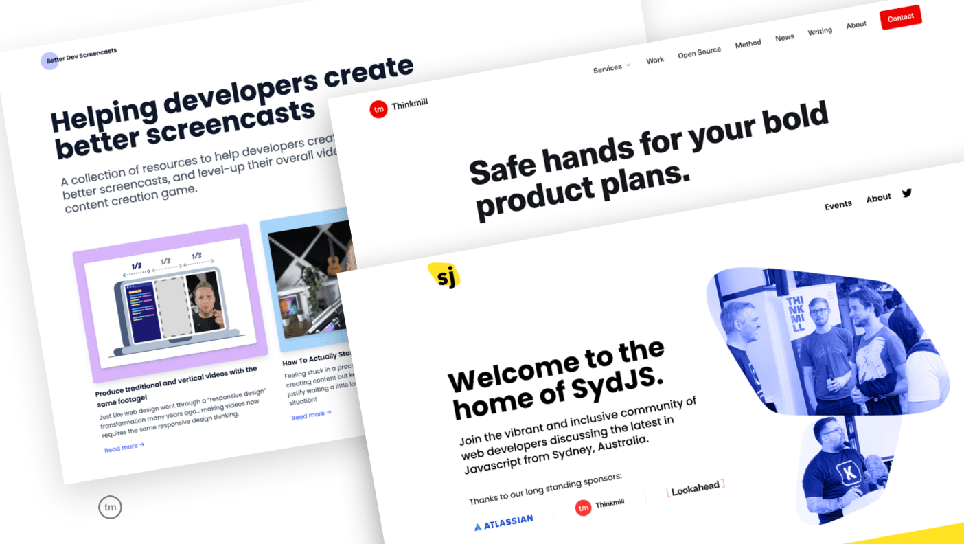 Screenshot of websites shipped with Keystatic